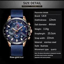 Men's Fashion Quartz Watch Blue Waterproof #6