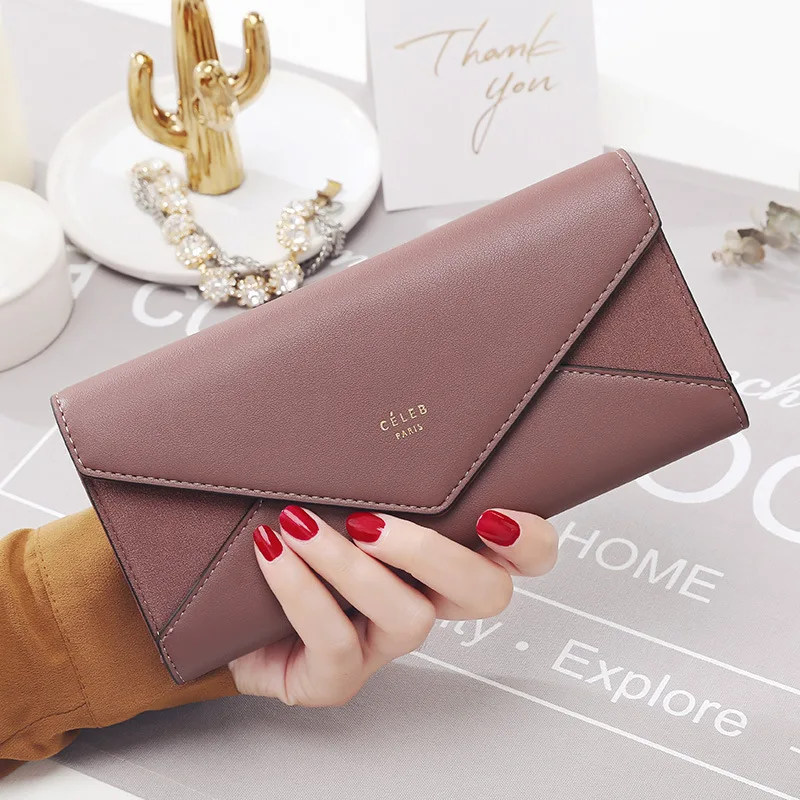 New Women Bag Ladies Long Design Wallet Women Girls Luxury Solid Clutch Coin Bag Purse Handbag Portefeuille Femme Cartera Mujer