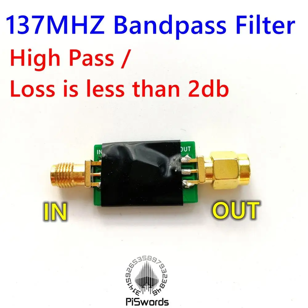 137MHZ Band PASS Bandpass High Pass Filter 130MHZ-145MHz Special For Weather Meteorological Satellite Piswords