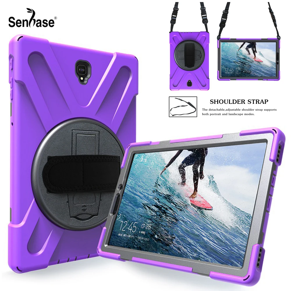 Shockproof Kids Safe PC Silicon Hybrid Stand Tablet Cover For Samsung Galaxy Tab S4 10.5 inch T830 T835 Case With Shoulder Strap