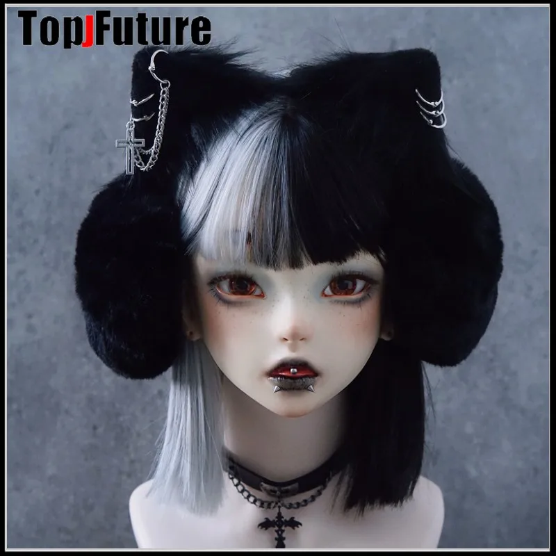 

Harajuku Punk Girl Women Men Cat Ear Bat Wing Warm Earmuffs Gothic Women's Lolita Warmer Muff Ear Cover Cross Fold Headband