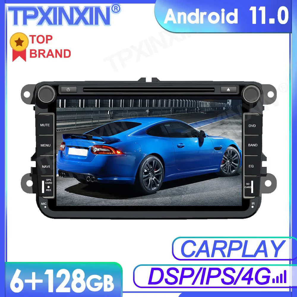 6+128GB Android 11 For Volkswagen Golf  Polo Car Multimedia Player GPS Navi Audio Stereo Screen DVD Head Unit Tape Recorder