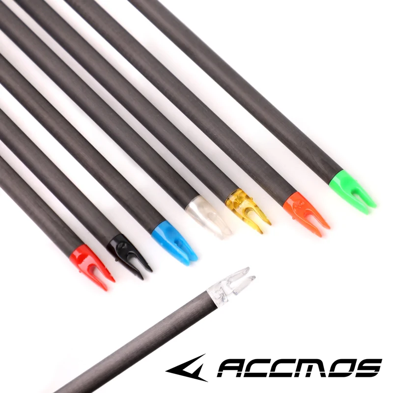 Archery Seta Nocks para Fibra De Vidro De Carbono, Acessório DIY, ID 6.2mm Eixo, 60Pcs