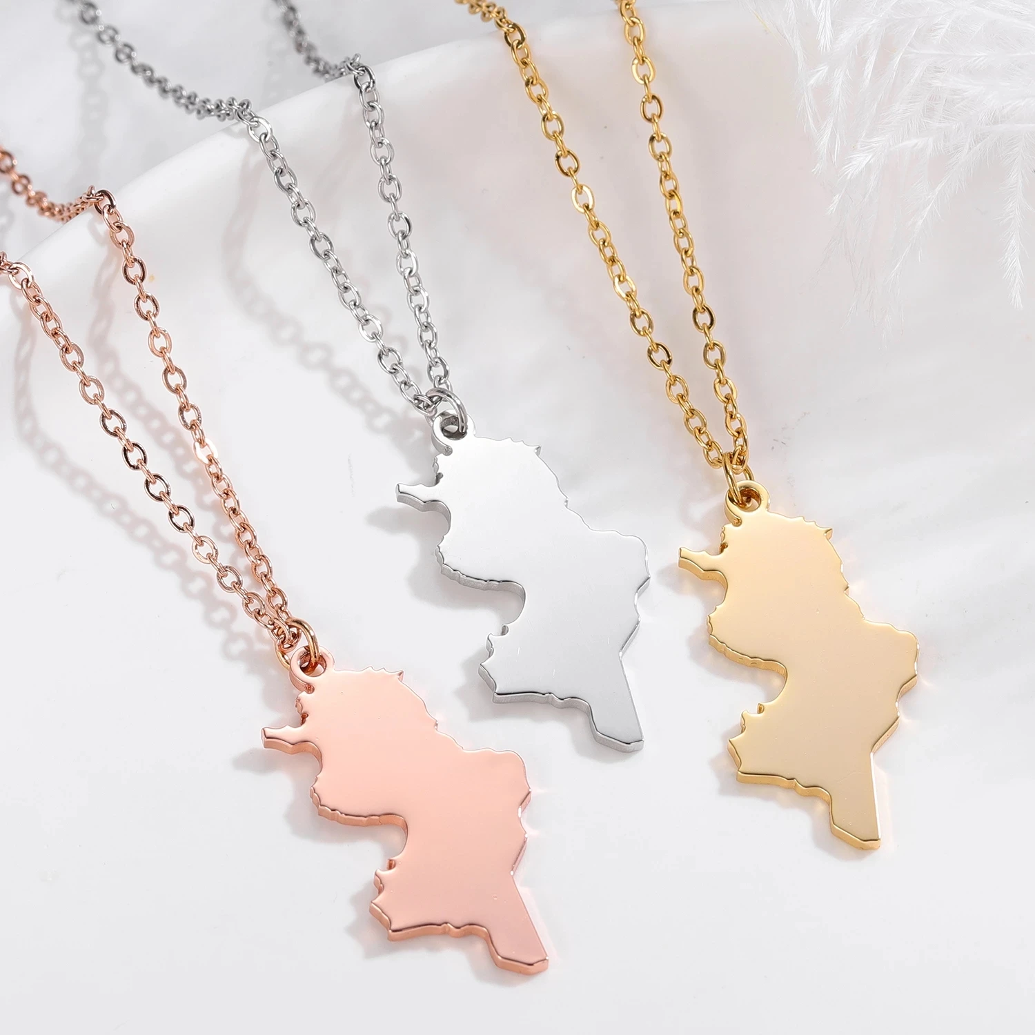 925 Stering Silver Custom Country Map 2021 Trend Minimalist Fine  Pendant Necklaces Gift  New Jewelry Geometric 2021 Trend