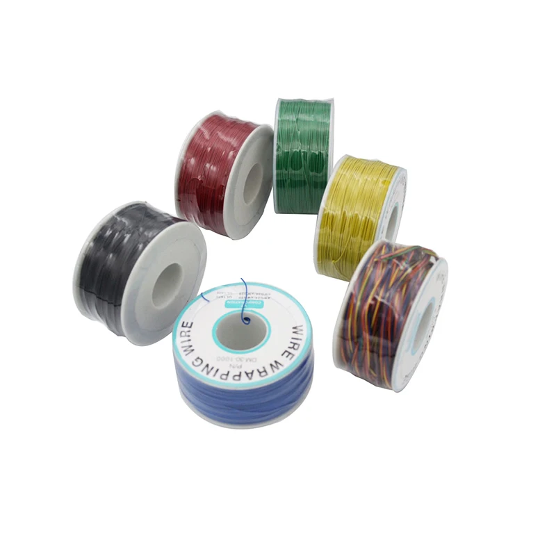 250m 30AWG Multiple Colour Single Strand Tin Plated Copper Electrical Circuit Board Ok Line Jumper Insulation Wrapping Wire
