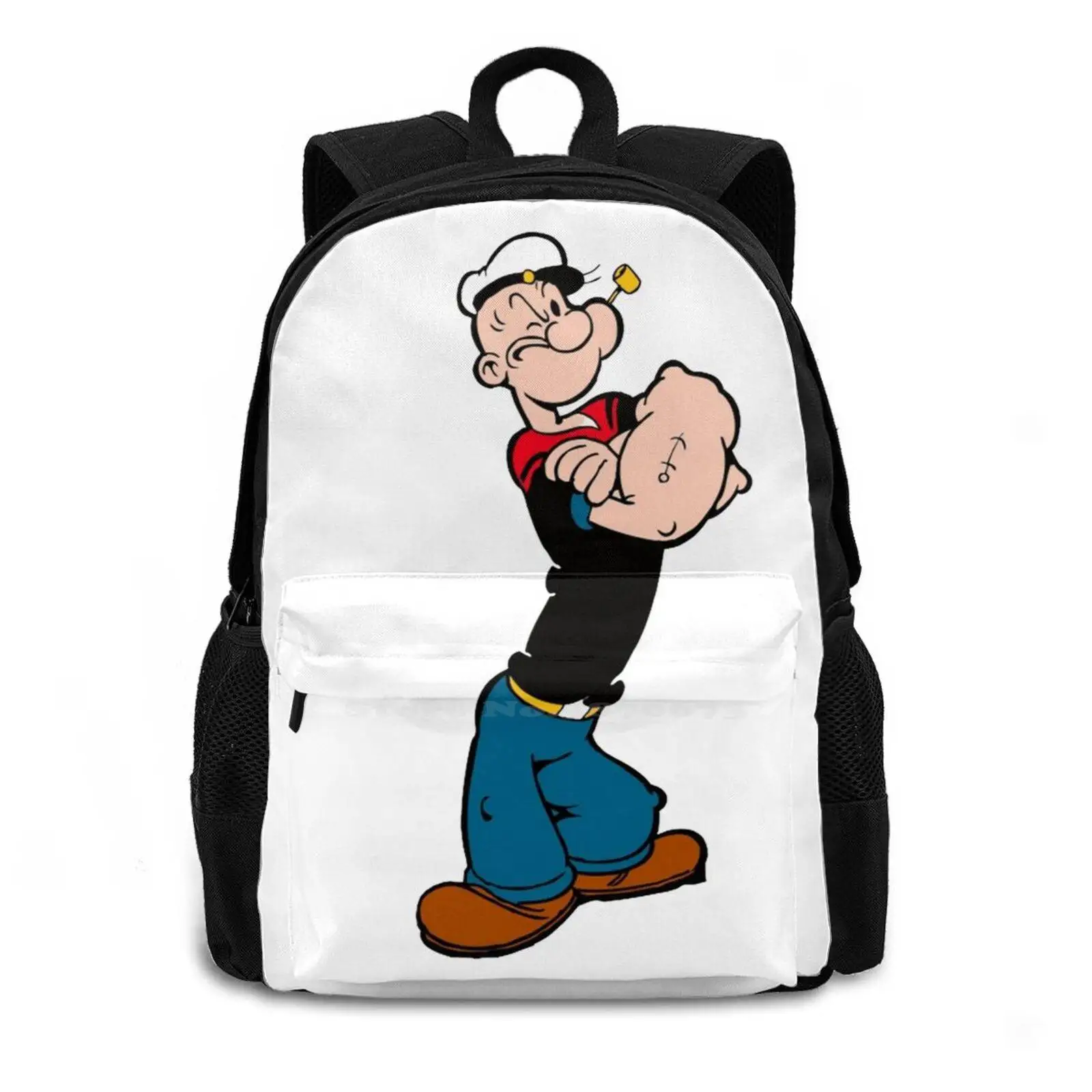 Моряк Попай Rucksack Knapsack Storage Bag Backpack Retro Style Cartoon Old School Fashion The Sailor Hero Character