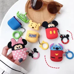 Custodie in Silicone Disney Stitch Mickey Minne per Airpods 1 2 custodia protettiva per auricolare Wireless Bluetooth per Airpods Pro