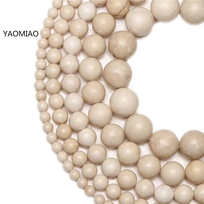 Round Ivory Beads White Loose Spacer Stone Beads For Jewelry DIY Making Bracelets Necklace Pick Size 6/8/10/12mm wholesale