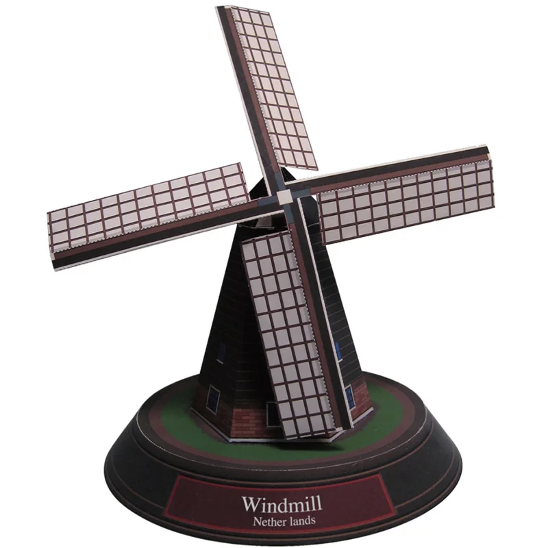 Netherlands Windmill Mini 3D Paper Model Papercraft DIY Art Origami Building Teens Adult Handmade Craft Toys QD-167