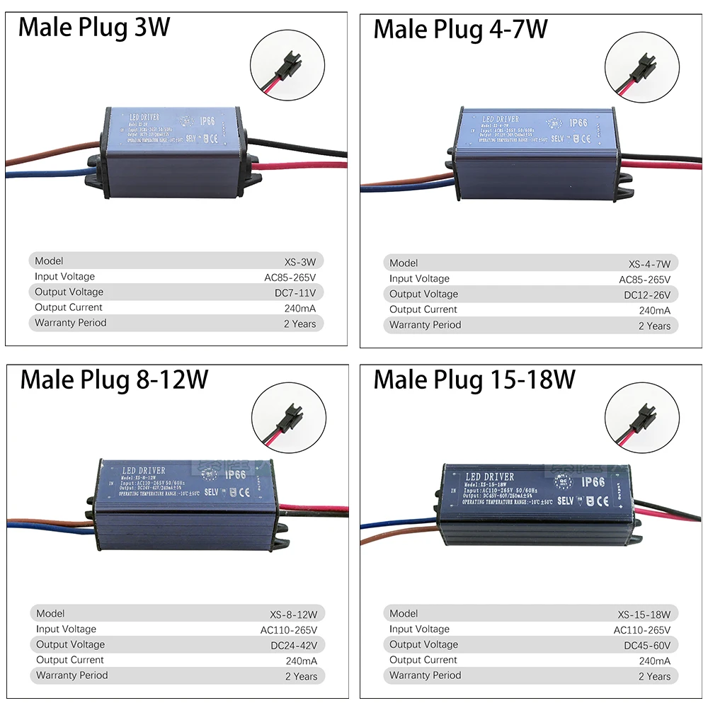 Imagem -04 - Led Driver 3w 47w 812w 30w 50w Corrente Constante Fonte de Alimentação à Prova d Água para Arruela de Parede 85265v 240ma-1350ma Peças Lote