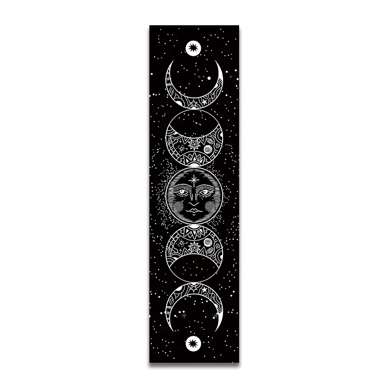 Moon phase Tapestry Stars Space Psychedelic Black And White Wall Hangings Moon phase Throw Blanket Home Decor Wall Hanging