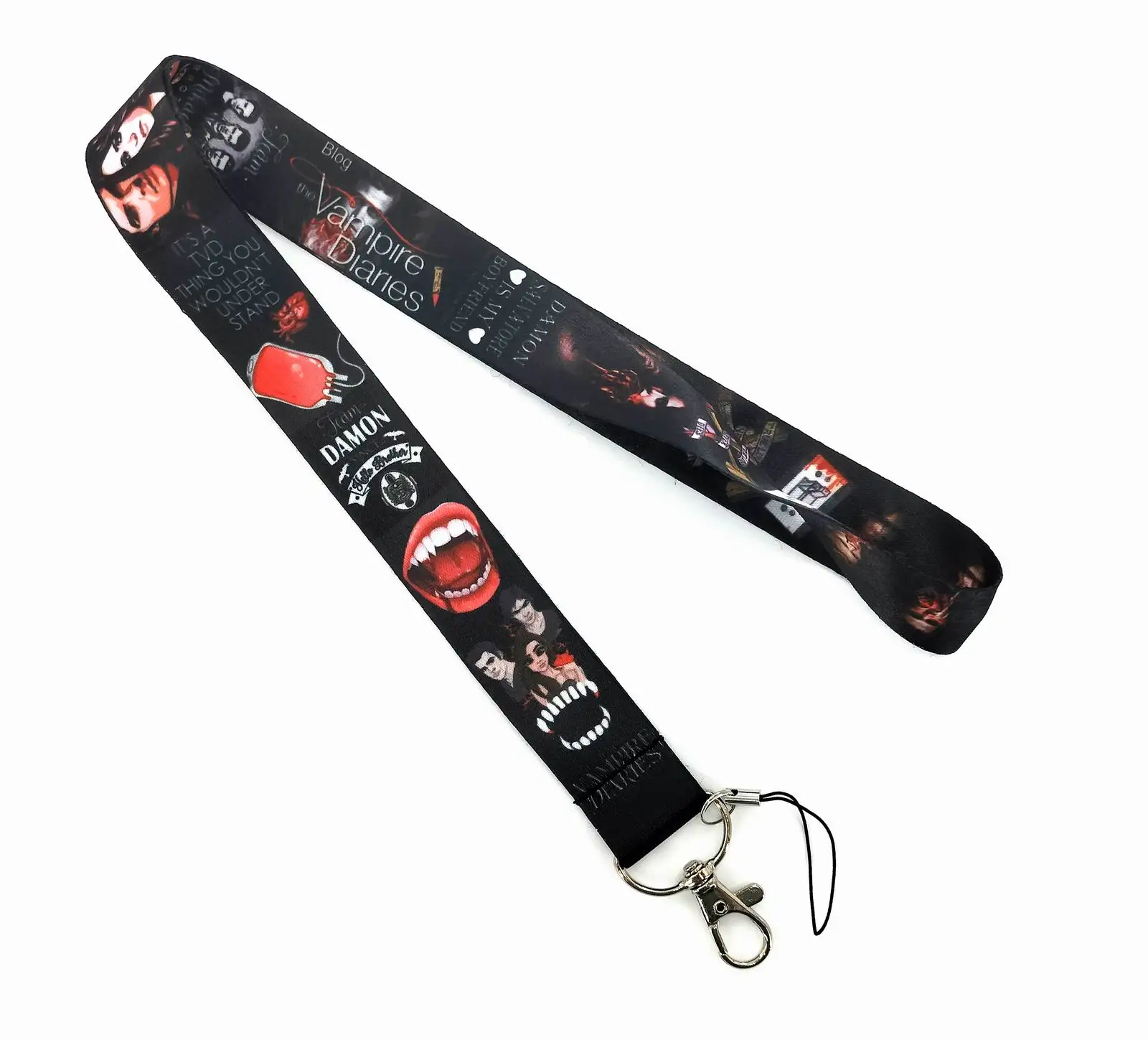 

Cartoon Vampire Diaries Key Lanyard ID Badge Holders Animal Phone Neck Straps with Keyring Phone Accessories A02