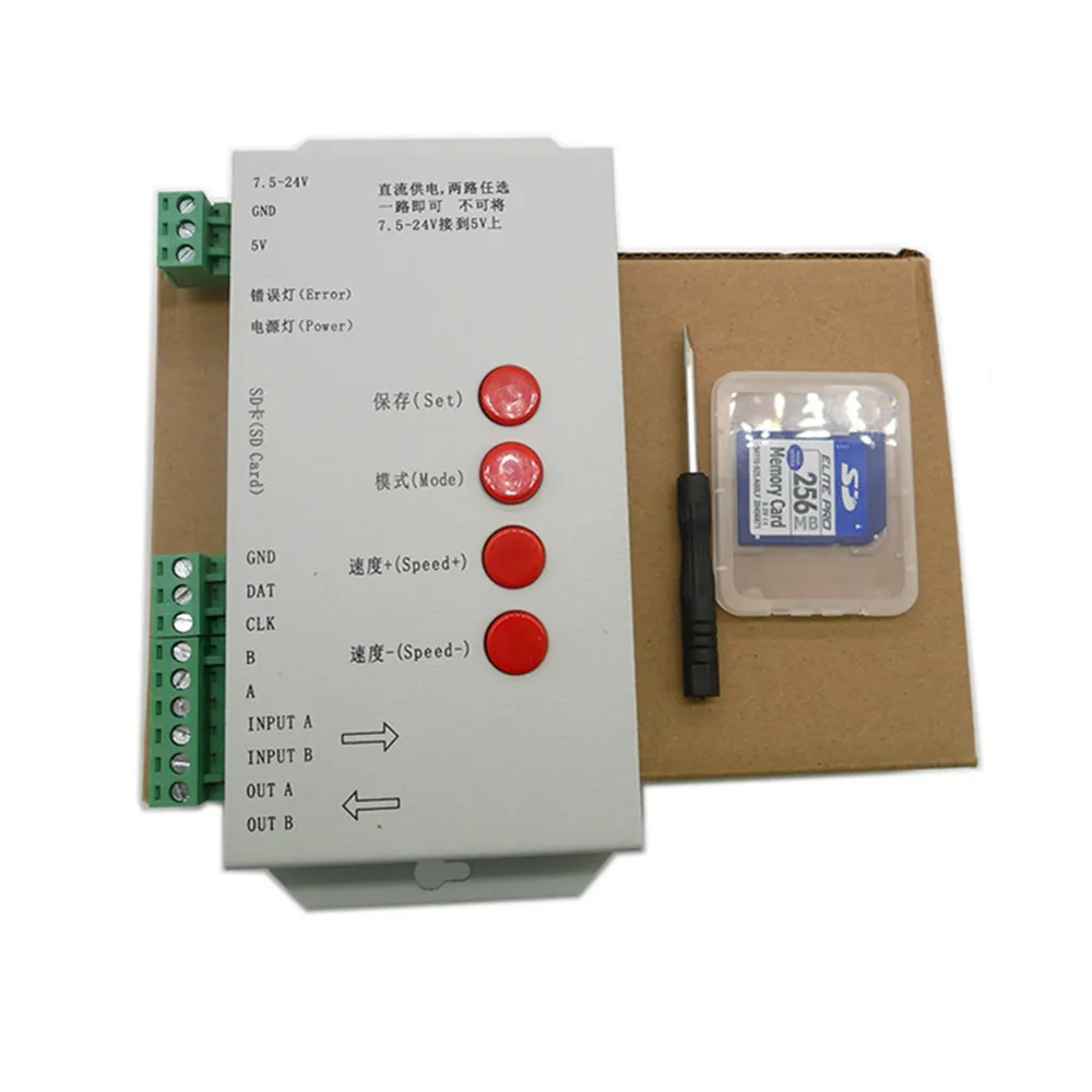 

LED RGB controller T1000S Sd-karte Pixel Controller, für WS2801 WS2811 WS2812B LPD6803 LED 2048 DC5 ~ 24V