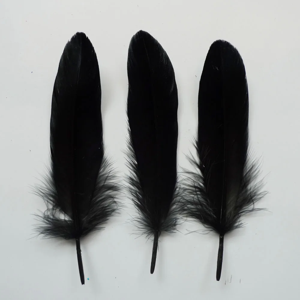 

Wholesale Hard Pole 1000 Pcs Black Goose Feathers For DIY Crafts Swan Plumes 12-18cm Jewelry Wedding Home Accessories Decoration