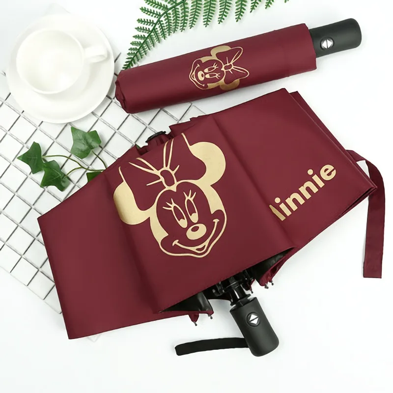Cute Fully-Automatic Umbrella Kids Mickey Umbrella Rain Women for Men Folding Gift Parasol Travel Umbrella Academy