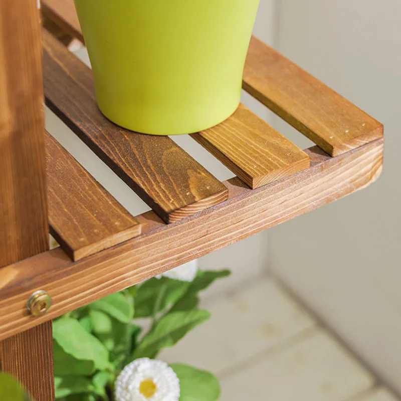 Solid Wood Multi-layer Plant Stand Flower Stand Indoor Living Room Balcony Floor Flower Pot Shelf Tray Stand