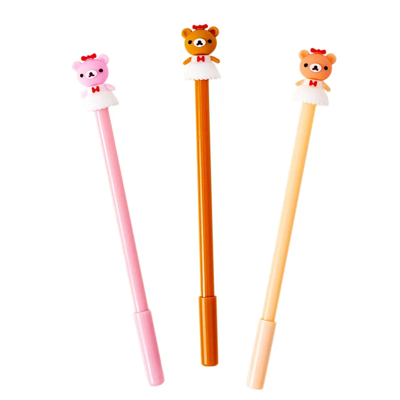 

8 Pcs Creative Cartoon Dress Bear Gel Pen Black Ink Pen Creative Gel Pen Stationery Wholesale