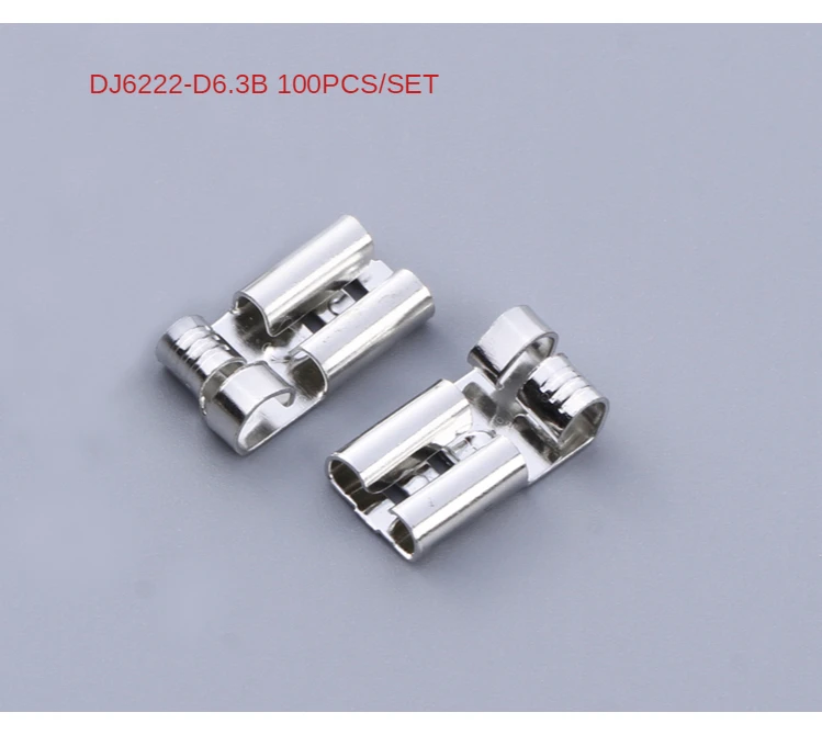 100PCS 6.3MM Flag-Type Hook Switch  Claw-Type Female Terminal  Plug-in Connection Cold Compression Terminal Copper Connector