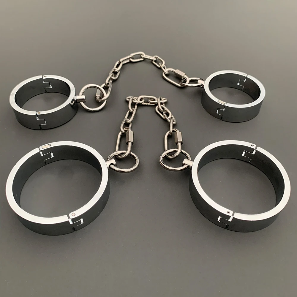 2023 Heavy BDSM สำหรับท่านชายหญิง Handcuff โลหะข้อเท้า Cuffs ข้อมือสำหรับคู่คอ Bdsm Bondage Restraints ผู้ใหญ่เกมเซ็กซ์ทอย