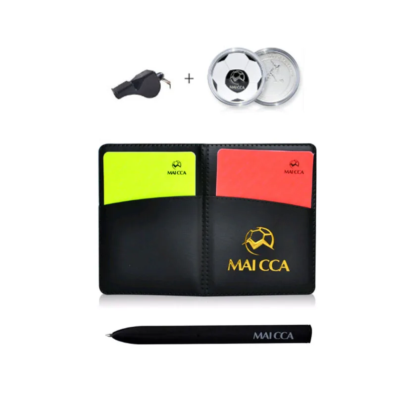 Soccer Referee Cards Sports Team with Pencel Book Coins Set Toss Unit Football Whistles Loudly Fair Play Match Referee Equipment