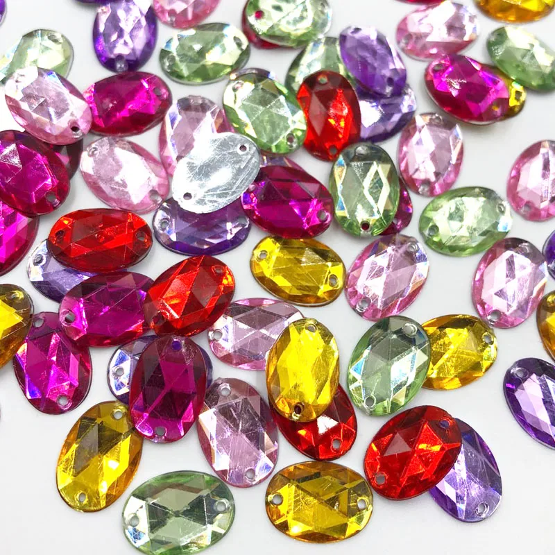 100PCS/package Lots Mixed Size Shape Loose Sew-on Rhinestones Apparel Bags Shoes Sewing Accessories DIY Crafts