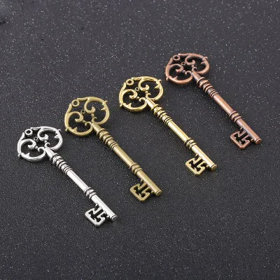 2 Pieces/Lot 80x28mm Big Size Key Charms 3 Colors Antique Bronze Key Pendant For Diy Jewelry Making