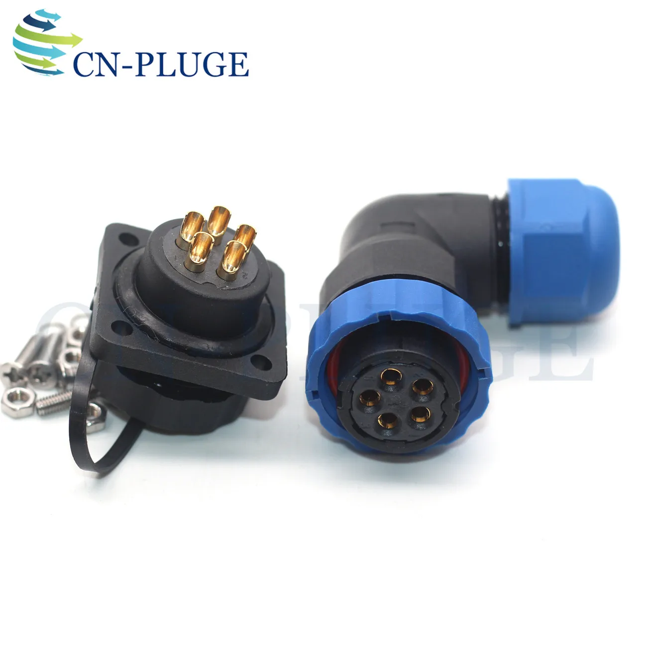 SD20 Waterproof Connector 1 2 3 4 5 6 7 9 10 12 14 pin  IP68  led Panel Mount  Connector Right angle Plug  Female & Socket Male