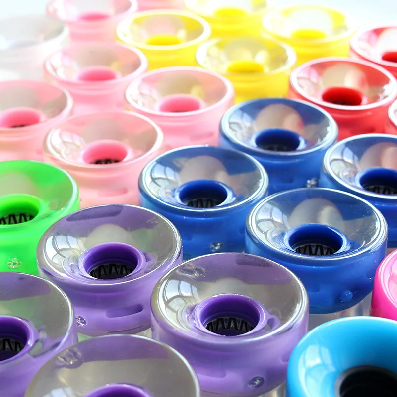 78A Roda Skateboard Papan Ikan Lampu LED Transparan Roda PU 60*45Mm Roda Skateboard Roda Papan Luncur Tahan Aus