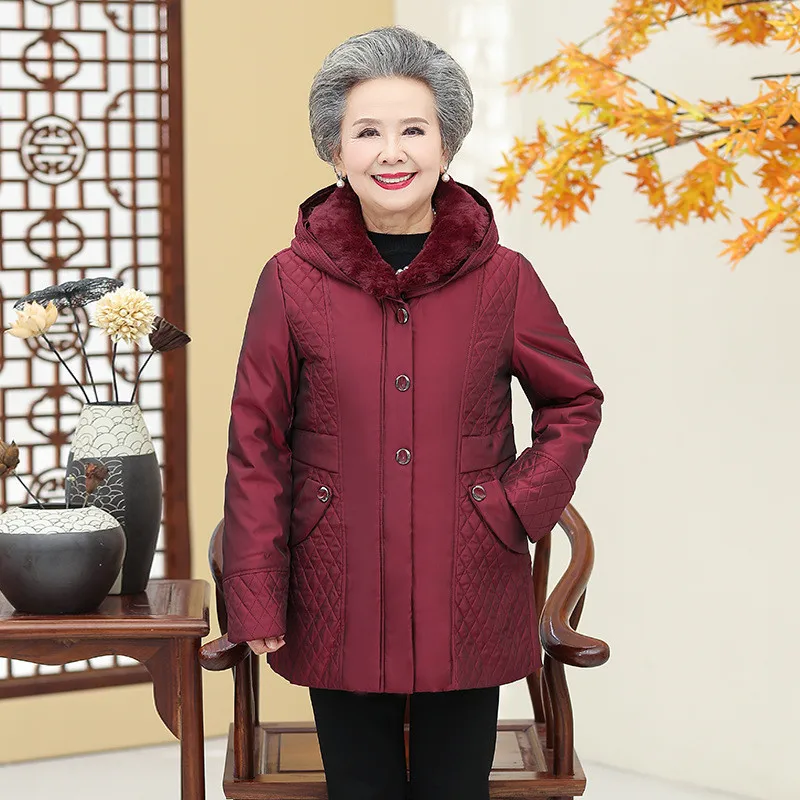 Chaqueta de plumón de pato para mujer, Parka gruesa y cálida con cuello de piel para madre, con capucha, G678, novedad de invierno, 2022