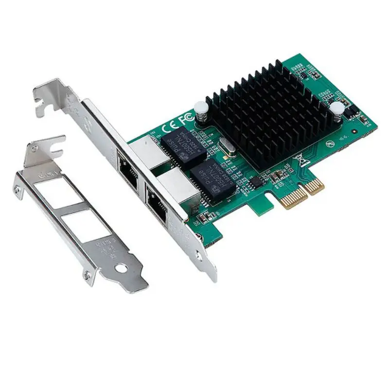 PCIe Gigabit Dual Port NIC Server Network Lan Adapter Card Intel 82575/82576 Chip 2 RJ45 Port 10/100/1000Mbps For Desktop PC