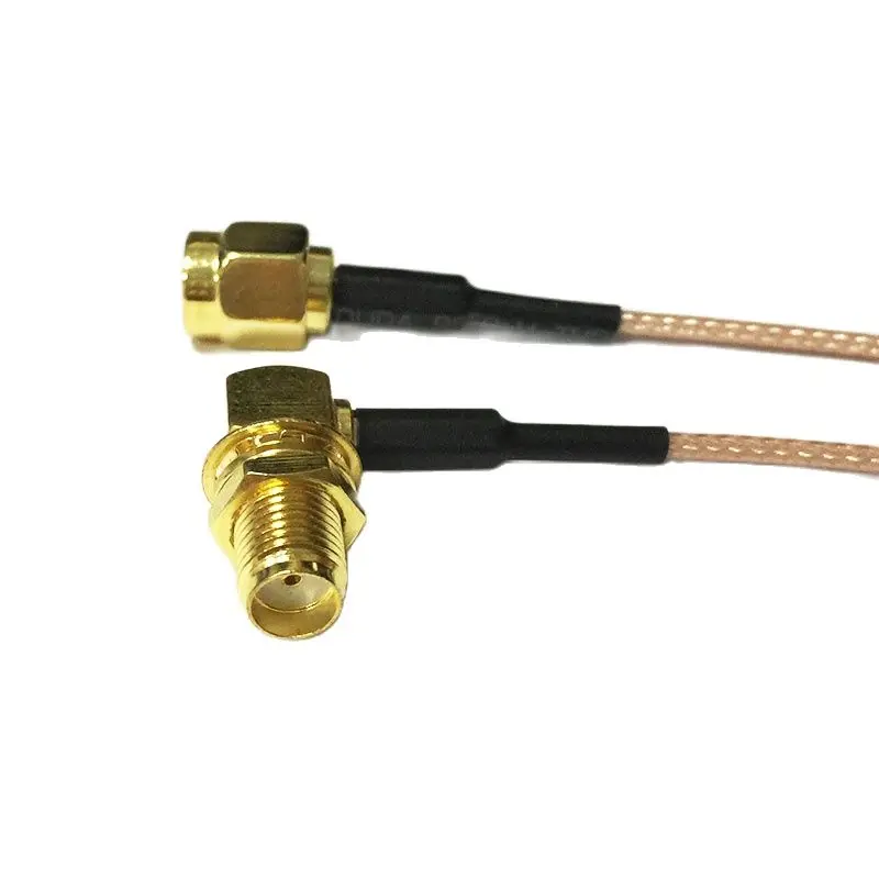 

New Modem Coaxial Cable RP-SMA Male Plug Switch SMA Female Jack Nut Right Angle RG178 Cable Pigtail 15CM 6inch Adapter