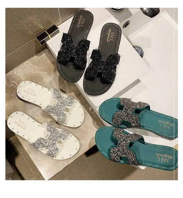 Woman Flat Sandals 2021 Summer Fashion Beach Outside Shoes Women Slides Shoes Outdoor Wear Slippers Brand Designer Lady Sandals