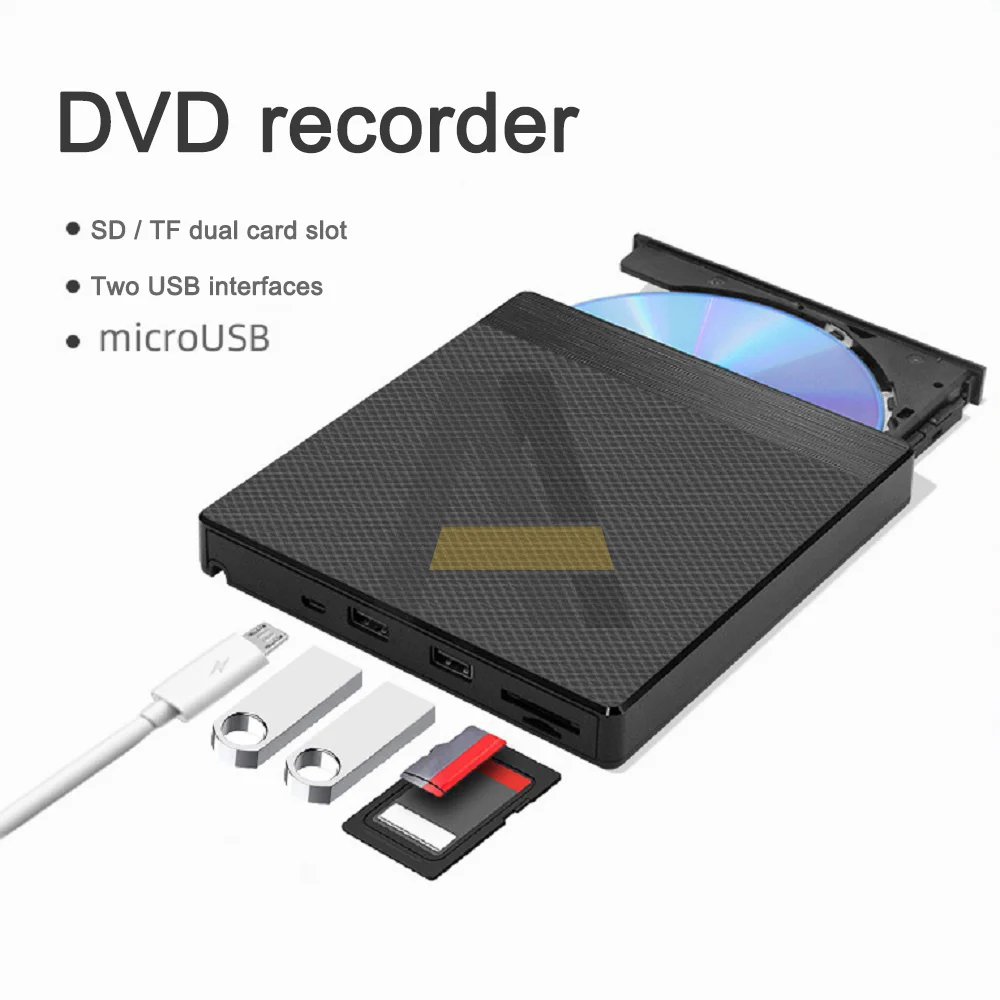 Unidad de Plug & Play USB de ABS, Combo USB + interfaz Dual tipo C CD-RW CD + DVD ROM-RW escritor quemador reproductor