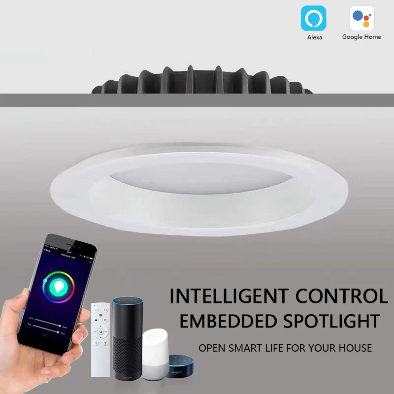 

Intelligent Voice Control Dimming And Color Matching Living Room Bedroom Simple Embedded LED Downlight