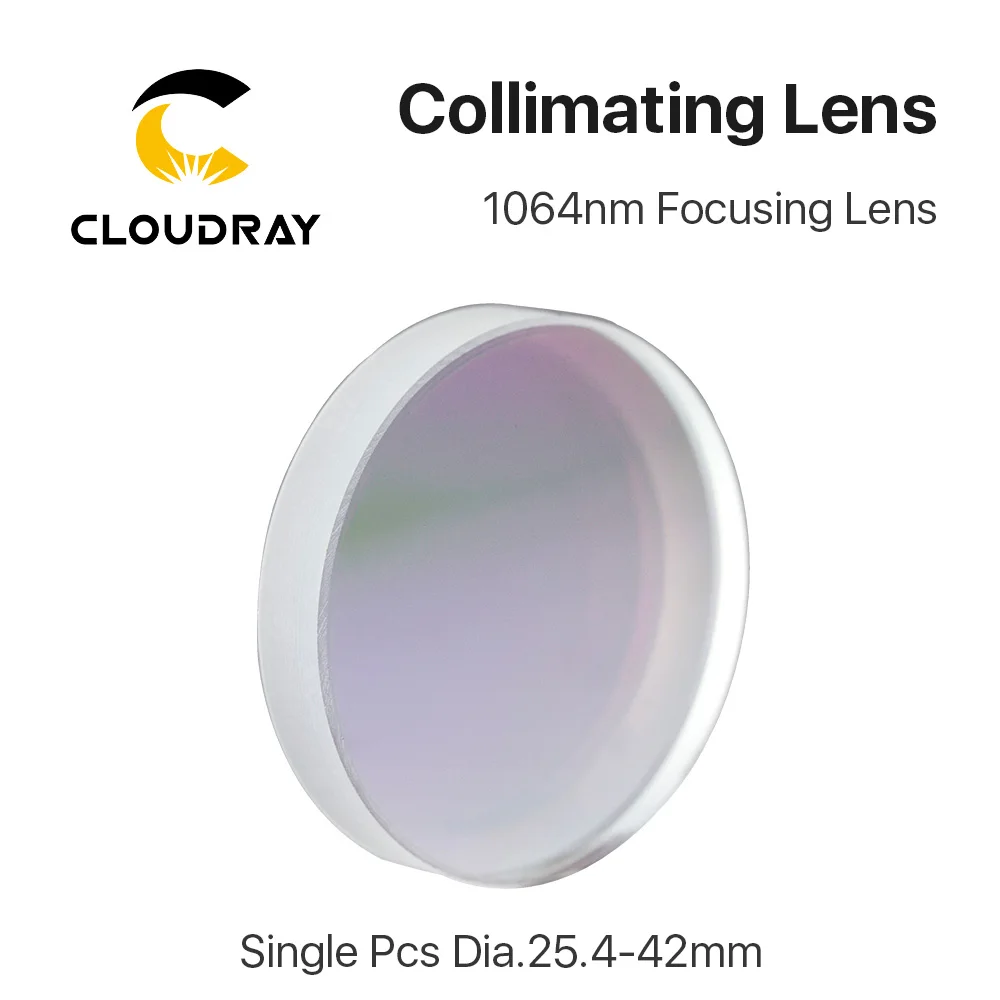 Cloudray 1Pcs Focusing & Collimating Lens Dia. 20 - Dia.50 OEM Quartz Fused Silica Fiber Laser 1064nm Raytools