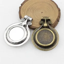 Fit 30mm Round cabochons Alloy Bronze Tone Cameo/Glass/Cabochon Frame bezel Settings, DIY Making Accessory 52x72mm K02100