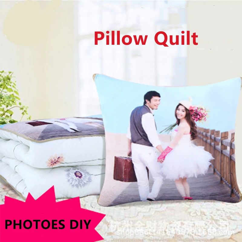 

Photo custom pillow quilt cotton cushion office car cushion quilt cover Blanket logo printing corporate culture gift