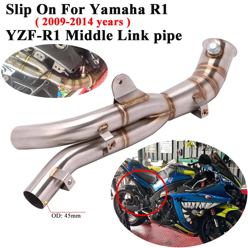 

Slip On For Yamaha R1 YZF 2009 - 2014 Motorcycle Exhaust Escape Muffler Modified Motorbike Connection Middle Link Pipe 51mm