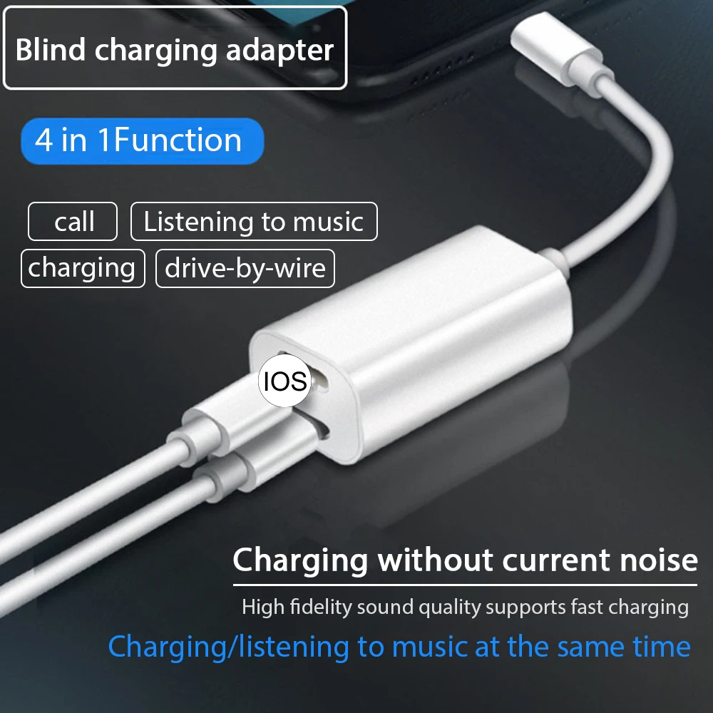 Dual Ports for Jack OTG Adapter For iPhone X for iPad iOS Connection Charger Earphone 2 in 1 Charging Audio Splitter Music