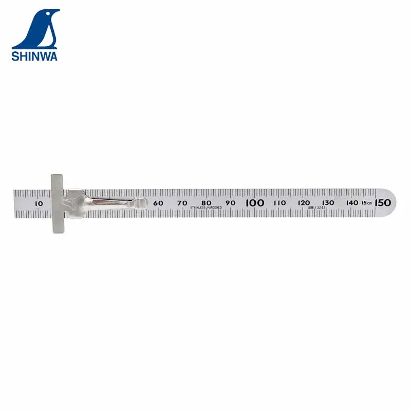 SHINWA Penguin Mini Stainless Steel Rule/Machine Scale 15cm Depth Gauge Ruler 13242/14249