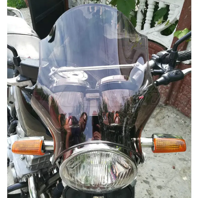 Windshield Windscreen Screen For 2004 - 2019 Yamaha YBR 125 250 YBR125 YBR250 ED SPD Custom Headlight Side Mounting Bracket