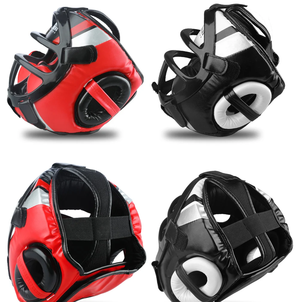 Hochwertiger PU-Leder Boxhelm Kopfschutz für Erwachsene und Kinder Professioneller Wettkampf-Kopfschutz MMA Muay Thai Kickboxen Kopfschutz – Detail 18