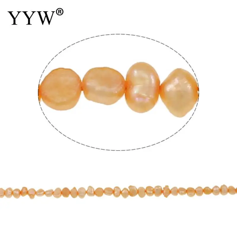 Wholesale Pearls Cultured Baroque Freshwater Pearl Beads Yellow 4-5mm 0.8mm 14.5 Inch For Jewelry Making DIY Necklace Bracelet