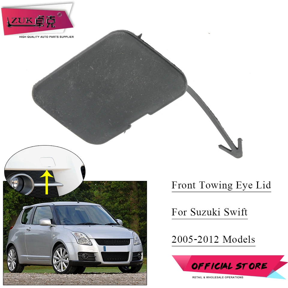 ZUK For SUZUKI Swift Front Bumper Towing Hook Cover Hauling Hook Cap Year 2005 2006 2007 2008 2009 2010 2011 2012 Base Color