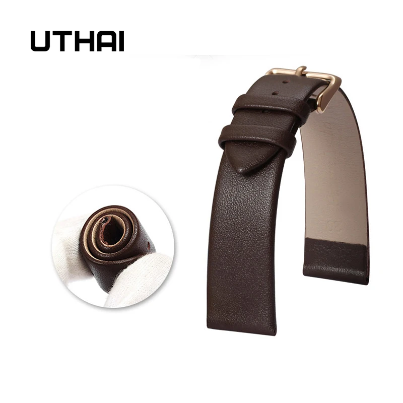 Watchband Cowhide strap 8-22mm 20mm watch strap Super soft cowhide ultra-thin leather strap UTHAI Z60