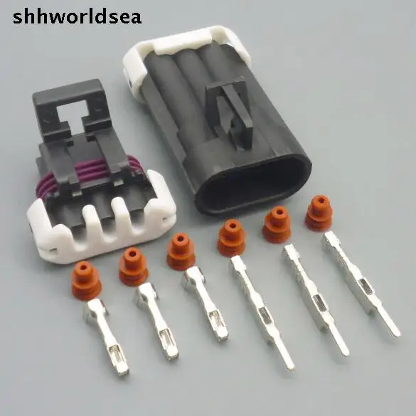 

5/30/100set 1.5mm 3pin 3way kit male female auto wire harness connector 12129615 12129946