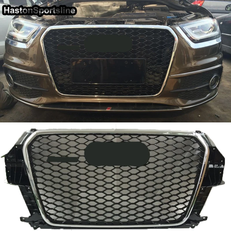 

Q3 RSQ3 Style Front Sport Honeycomb Hood Grill Gloss Black for Audi Q3 SQ3 Sline 8V 2013-2015 Car Styling Accessories