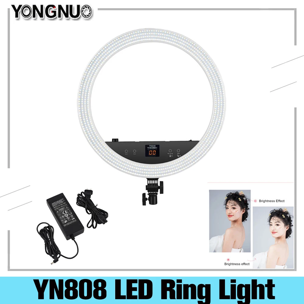 YONGNUO LED Light YN808 800pcs Lamp Beads LED Ring Video Light Photography for Camera Makeup with Touch Button Function Lighting