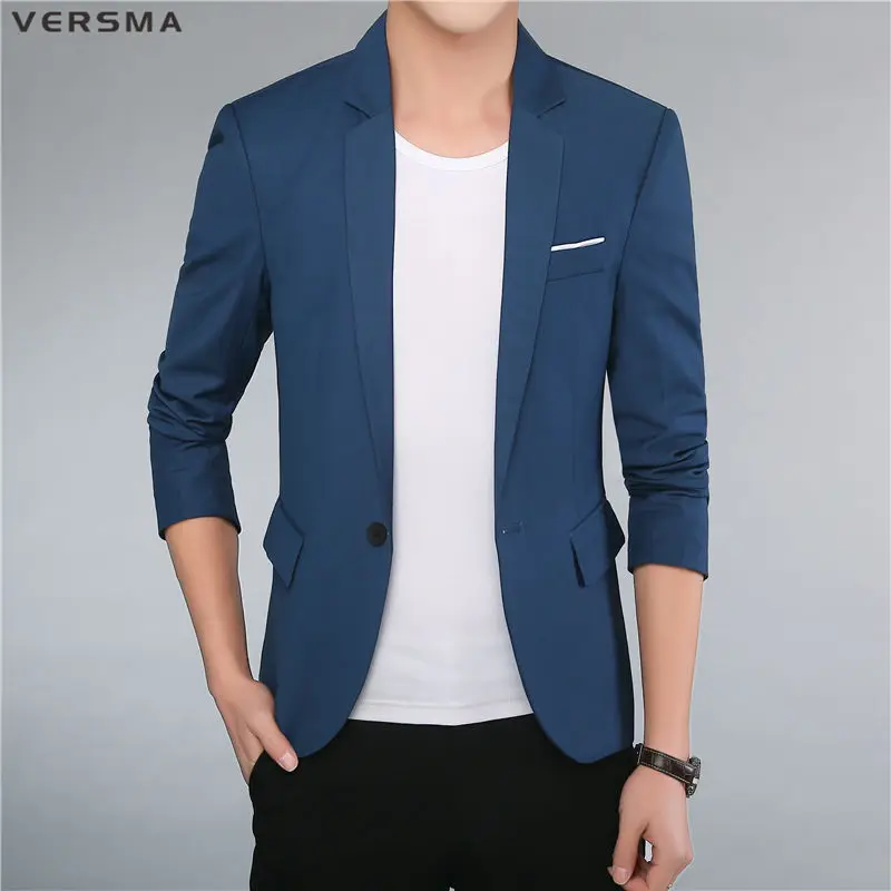 VERSMA Khaki Black Casual Men Blazer Suit Jacket Styles for Wedding Party Wear Chaqueta Terno Slim Fit Office Suits Blazers Male image 2