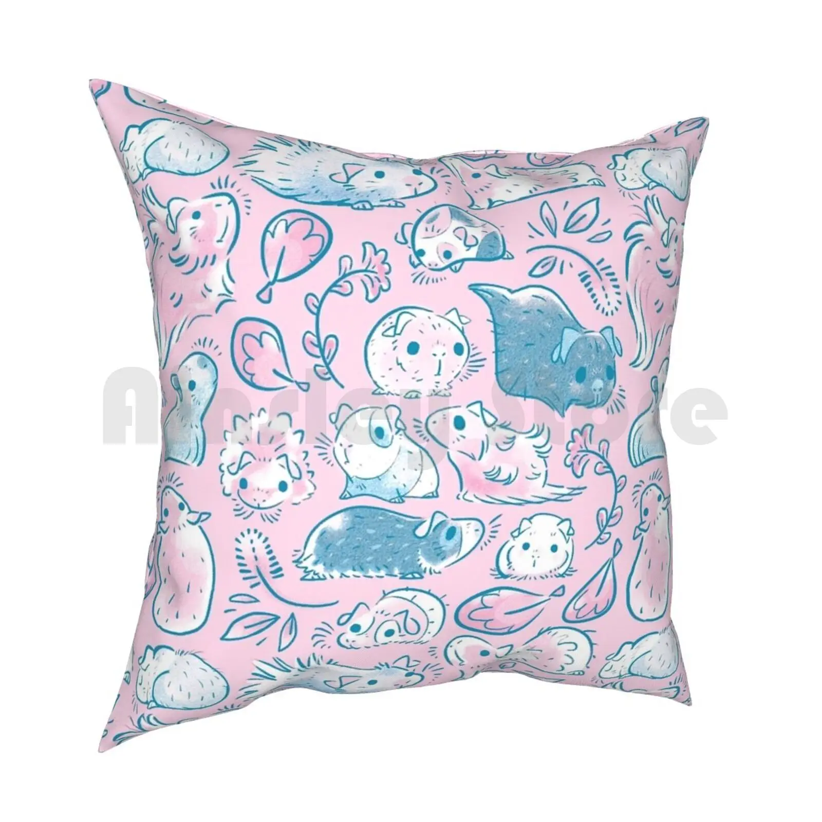 Guinea Pig Huddle In Pink Pillow Case Printed Home Soft DIY Pillow cover Guinea Pig Guinea Pig Guinea Pig Huddle Huddle